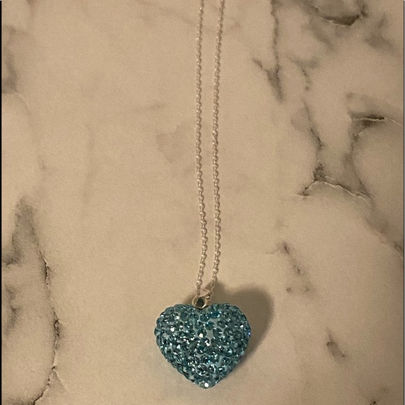 Blue bubble heart swarovski crystal necklace NWT - Picture 6 of 7